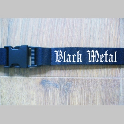 Black Metal textilná šnúrka na krk ( kľúče ) materiál 100% polyester